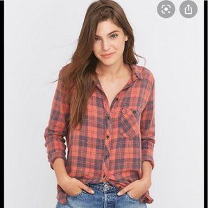 UO BDG Flannel Size M Faded Red/Grey